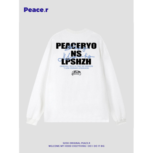 美式高街字母印花秋季270g重磅長袖T恤男ins潮牌設計感寬鬆打底衫