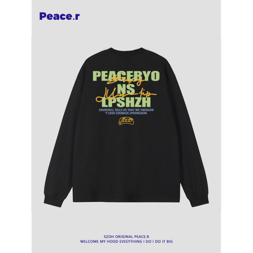 美式高街字母印花秋季270g重磅長袖T恤男ins潮牌設計感寬鬆打底衫