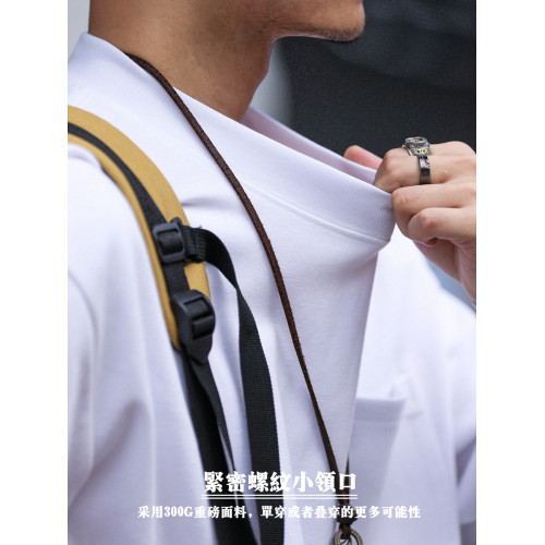 BGYO 美式休閒300G重磅小領口長袖T恤男士寬鬆口袋設計簡約打底衫 BGYO 美式休閒300G重磅小領口長袖T恤男士寬鬆口袋設計簡約打底衫