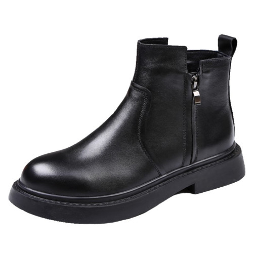 歐洲站2025秋冬真皮女靴短筒馬丁靴女平底靴雙拉鍊短靴女單靴潮女 歐洲站2025秋冬真皮女靴短筒馬丁靴女平底靴雙拉鍊短靴女單靴潮女