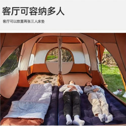 帳篷戶外野營過夜兩室一廳折曡可攜式加厚防雨野外遮陽棚露營裝備
