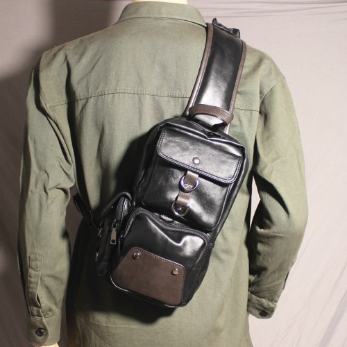 ins潮牌胸包大容量男休閒日系胸前單肩包潮 機車包男士新款斜後後背包 ins潮牌胸包大容量男休閒日系胸前單肩包潮 機車包男士新款斜後後背包