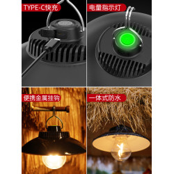 復古戶外露營燈氛圍感照明超長續航野營帳篷天幕營地充電led掛燈