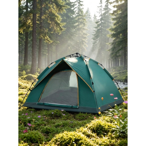 可攜式戶外全自動式野營沙灘露營假雙層折曡速開免搭建防雨帳篷