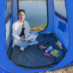 夏季釣魚專用帳篷自動單雙人戶外加厚觀鳥拍鳥防風防蚊擋風遮陽棚