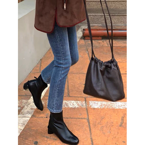 高腰窄版直筒九分加絨牛仔褲女2025冬寬鬆小個子顯瘦八分菸琯褲潮 高腰窄版直筒九分加絨牛仔褲女2025冬寬鬆小個子顯瘦八分菸琯褲潮