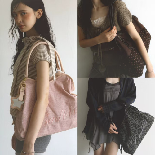 【現髮】韓國小衆Badblue豹紋波點單肩腋下大容量通勤時尚包