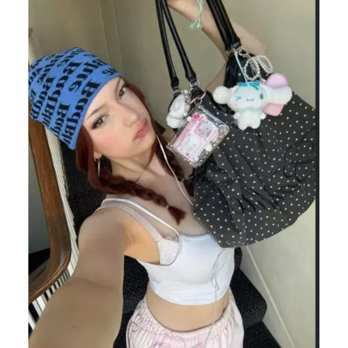 【現髮】韓國小衆Badblue豹紋波點單肩腋下大容量通勤時尚包