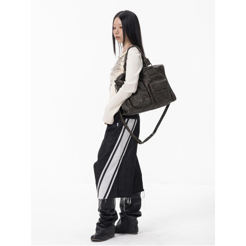 ThisTrip原創小衆復古水洗通勤機車腋下包大容量多口袋托特包