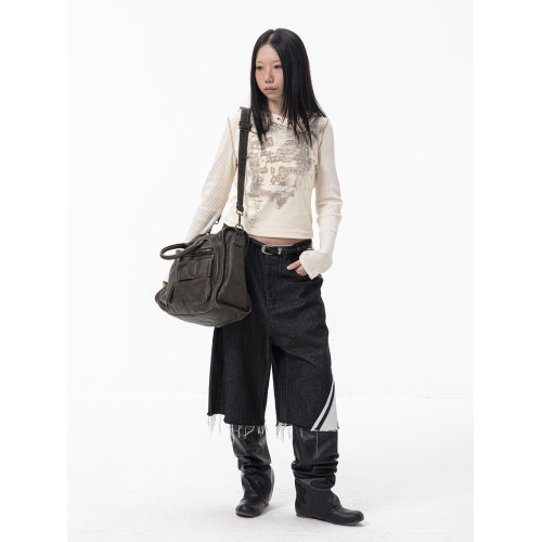 ThisTrip原創小衆復古水洗通勤機車腋下包大容量多口袋托特包