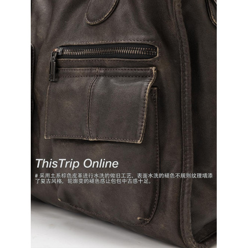 ThisTrip原創小衆復古水洗通勤機車腋下包大容量多口袋托特包