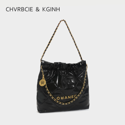 CHVRBCIE&KGINH小香風菱格垃圾袋包女2026新款通勤DIY托特腋下包