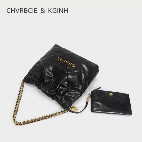 CHVRBCIE&KGINH小香風菱格垃圾袋包女2026新款通勤DIY托特腋下包