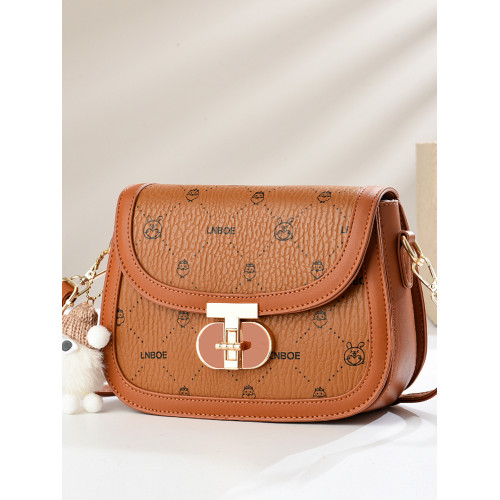 包包女2025新款時尚印花百搭高級質感復古小方包大容量單肩斜後後背包