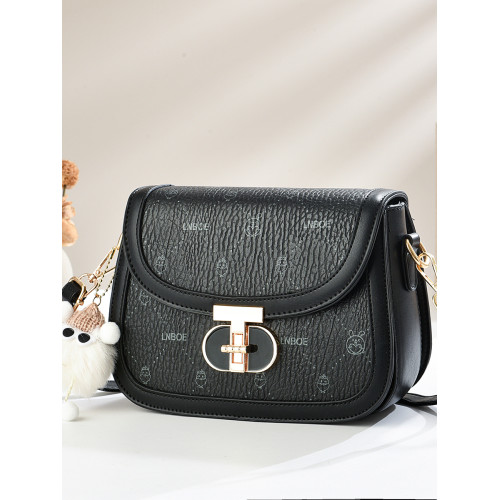 包包女2025新款時尚印花百搭高級質感復古小方包大容量單肩斜後後背包