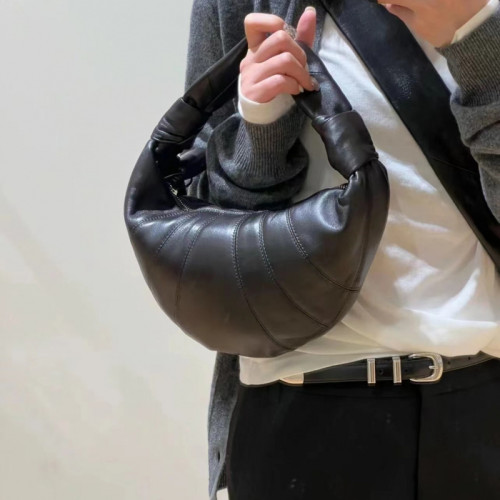 潮流牛角女士腋下包春夏新款牛皮單肩手提可頌包女式真皮女包