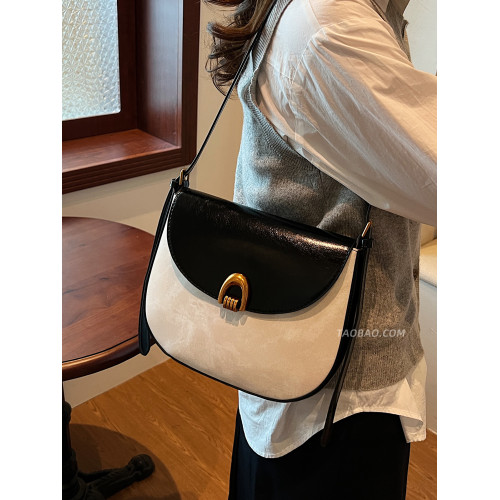 春秋季復古撞色小包包女2026新款時尚百搭斜後後背包單肩腋下包馬鞍包 春秋季復古撞色小包包女2026新款時尚百搭斜後後背包單肩腋下包馬鞍包