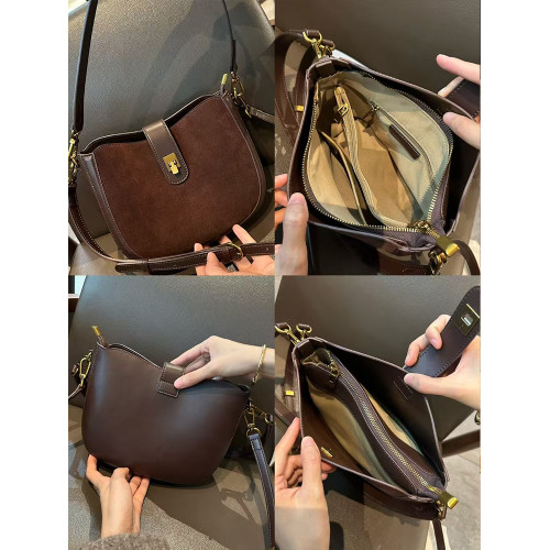 真皮馬鞍包2025新款牛皮女包斜後後背包高級感通勤時尚百搭單肩腋下包 真皮馬鞍包2025新款牛皮女包斜後後背包高級感通勤時尚百搭單肩腋下包