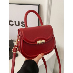 手提紅色包包春夏女2024新款潮復古馬鞍包小衆百搭單肩斜後後背包婚包