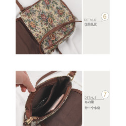 森系百搭文藝馬鞍包民族風復古小包包夏季小清新帆布袋女單肩斜背