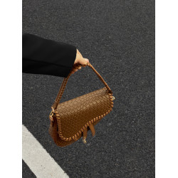 編織包包女2026新款高級質感春夏季復古單肩斜後後背包女士手提馬鞍包