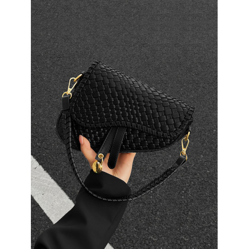 編織包包女2026新款高級質感春夏季復古單肩斜後後背包女士手提馬鞍包