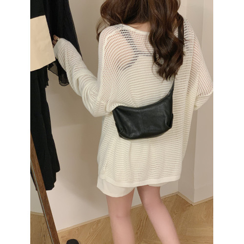 歐洲站頭層植鞣羊皮包包女2026新款高級感真皮腋下包軟皮斜背女包