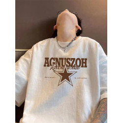 100%重磅純棉大碼男t恤簡約短袖夏季寬鬆美式正肩港風潮牌ins新款