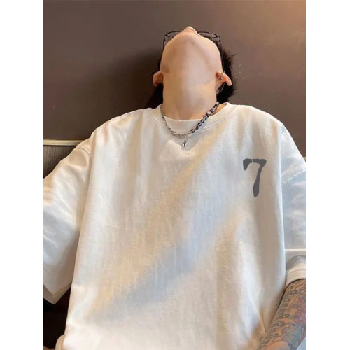 100%重磅純棉大碼男t恤簡約短袖夏季寬鬆美式正肩港風潮牌ins新款