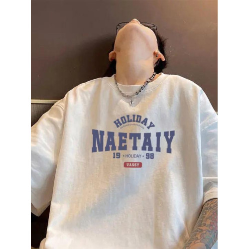 100%重磅純棉大碼男t恤簡約短袖夏季寬鬆美式正肩港風潮牌ins新款