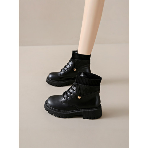 加絨馬丁靴女2026新款冬季英倫風洋氣小短靴厚底增高保暖雪地棉靴 加絨馬丁靴女2026新款冬季英倫風洋氣小短靴厚底增高保暖雪地棉靴