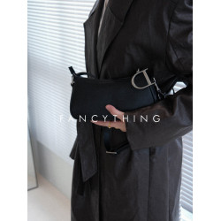 Fancything 巴黎法式vintage復古D釦女單肩包法棍包腋下包