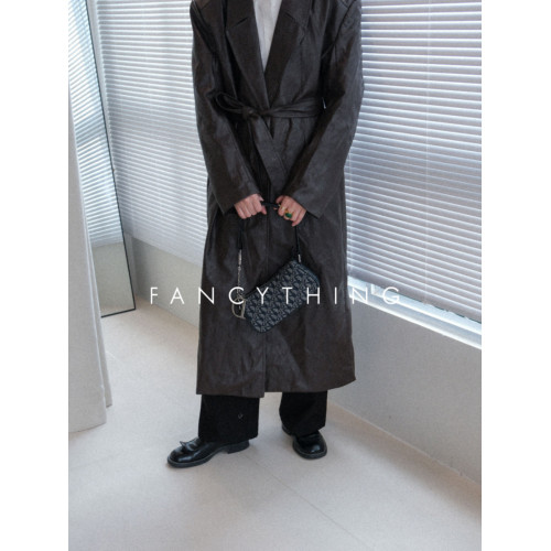 Fancything 巴黎法式vintage復古D釦女單肩包法棍包腋下包