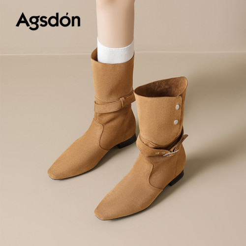 奧古獅登馬丁靴女2025秋冬新款長筒靴2026春季騎士靴英倫風西部靴