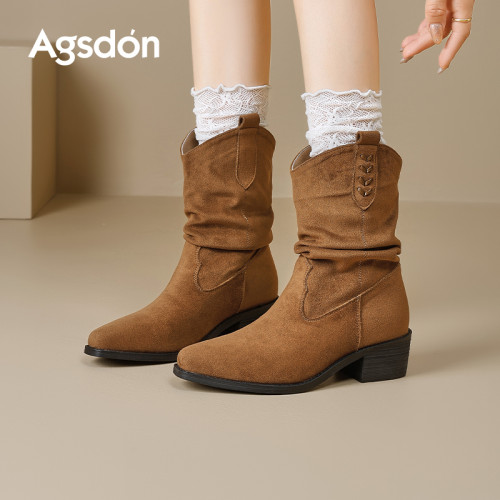 奧古獅登馬丁靴女2025秋冬新款長筒靴2026春季騎士靴英倫風西部靴