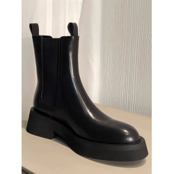 巨好看爆款短靴女款2025新款秋冬季厚底加絨真皮黑色切爾西馬丁靴