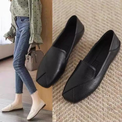 2026夏季牛津軟底真軟皮單鞋女平底懶人鞋一腳蹬樂福鞋工作小皮鞋