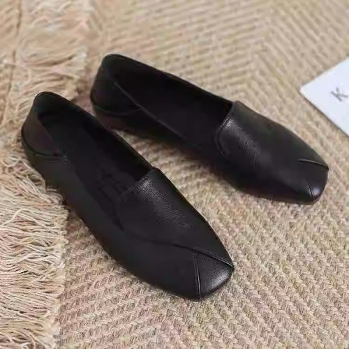 2026夏季牛津軟底真軟皮單鞋女平底懶人鞋一腳蹬樂福鞋工作小皮鞋