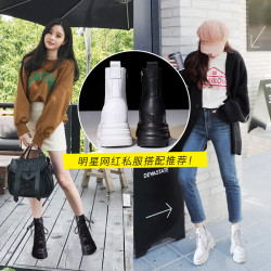 馬丁靴女英倫風2025年新款小個子厚底內增高加絨秋冬季真皮短靴子