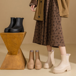 匡尋好看的馬丁雨鞋女款時尚外穿中筒防水鞋防滑舒適雨靴加絨膠鞋