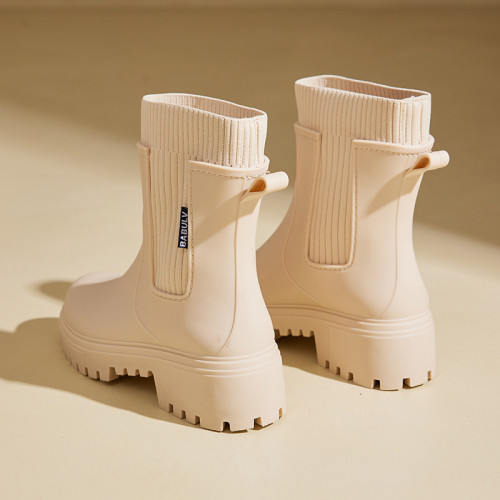 匡尋好看的馬丁雨鞋女款時尚外穿中筒防水鞋防滑舒適雨靴加絨膠鞋