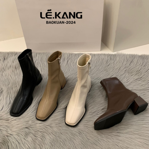 黑色高跟鞋女2025新款秋冬短靴英倫風馬丁靴女款春秋單靴瘦瘦靴子 黑色高跟鞋女2025新款秋冬短靴英倫風馬丁靴女款春秋單靴瘦瘦靴子