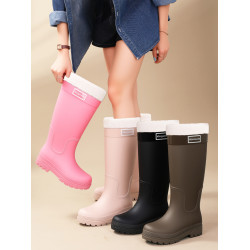雨鞋成人女款加絨保暖冬季時尚雨靴防滑高筒戶外雨靴防水鞋膠鞋子