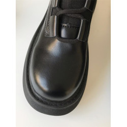 2025秋冬新款真皮馬丁靴女款顯瘦百搭針織系帶英倫風彈力機車短靴