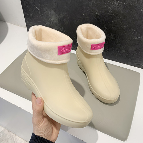 春秋日系時尚雨鞋女短筒雨靴水鞋低幫水靴防滑洗車買菜廚房鞋膠鞋