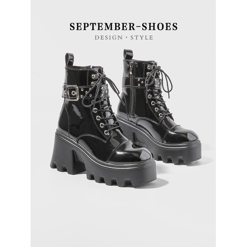 男女同款龐克cos增高厚底馬丁靴女機車春秋單靴英倫粗跟高跟短靴 男女同款龐克cos增高厚底馬丁靴女機車春秋單靴英倫粗跟高跟短靴