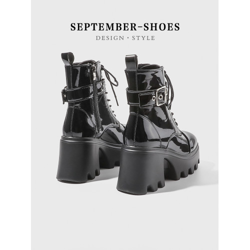 男女同款龐克cos增高厚底馬丁靴女機車春秋單靴英倫粗跟高跟短靴 男女同款龐克cos增高厚底馬丁靴女機車春秋單靴英倫粗跟高跟短靴