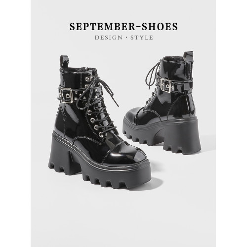 男女同款龐克cos增高厚底馬丁靴女機車春秋單靴英倫粗跟高跟短靴 男女同款龐克cos增高厚底馬丁靴女機車春秋單靴英倫粗跟高跟短靴