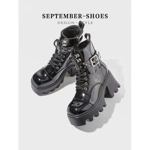 男女同款龐克cos增高厚底馬丁靴女機車春秋單靴英倫粗跟高跟短靴 男女同款龐克cos增高厚底馬丁靴女機車春秋單靴英倫粗跟高跟短靴