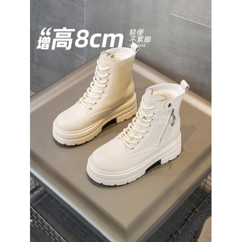 小個子內增高馬丁靴女2025新款爆款秋款8公分真皮百搭厚底短靴潮 小個子內增高馬丁靴女2025新款爆款秋款8公分真皮百搭厚底短靴潮